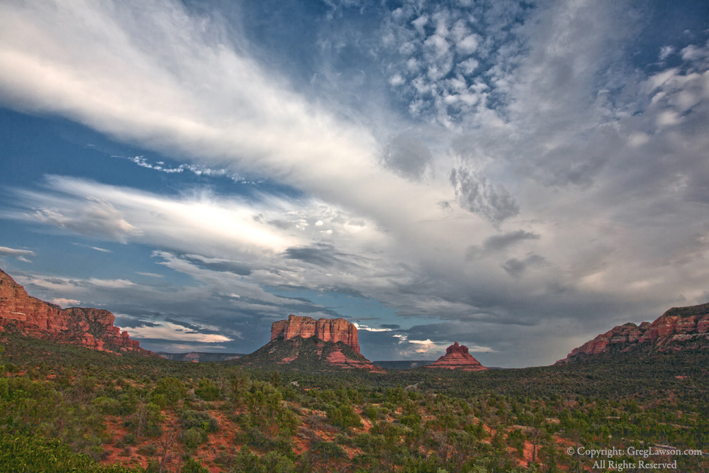 Two of Sedona's southside anchors, Courthouse Butte and Bell Rock, Greg Lawson Photography Art Gallery