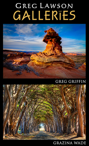 Photographers Greg Griffin and Grazina Wade are among the artists featured in Greg Lawson Galleries' World Tour Event 2016 in Sedona, Arizona